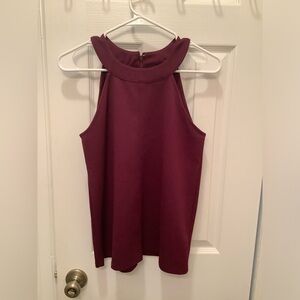 Ann Taylor Sleeveless Burgundy Top
